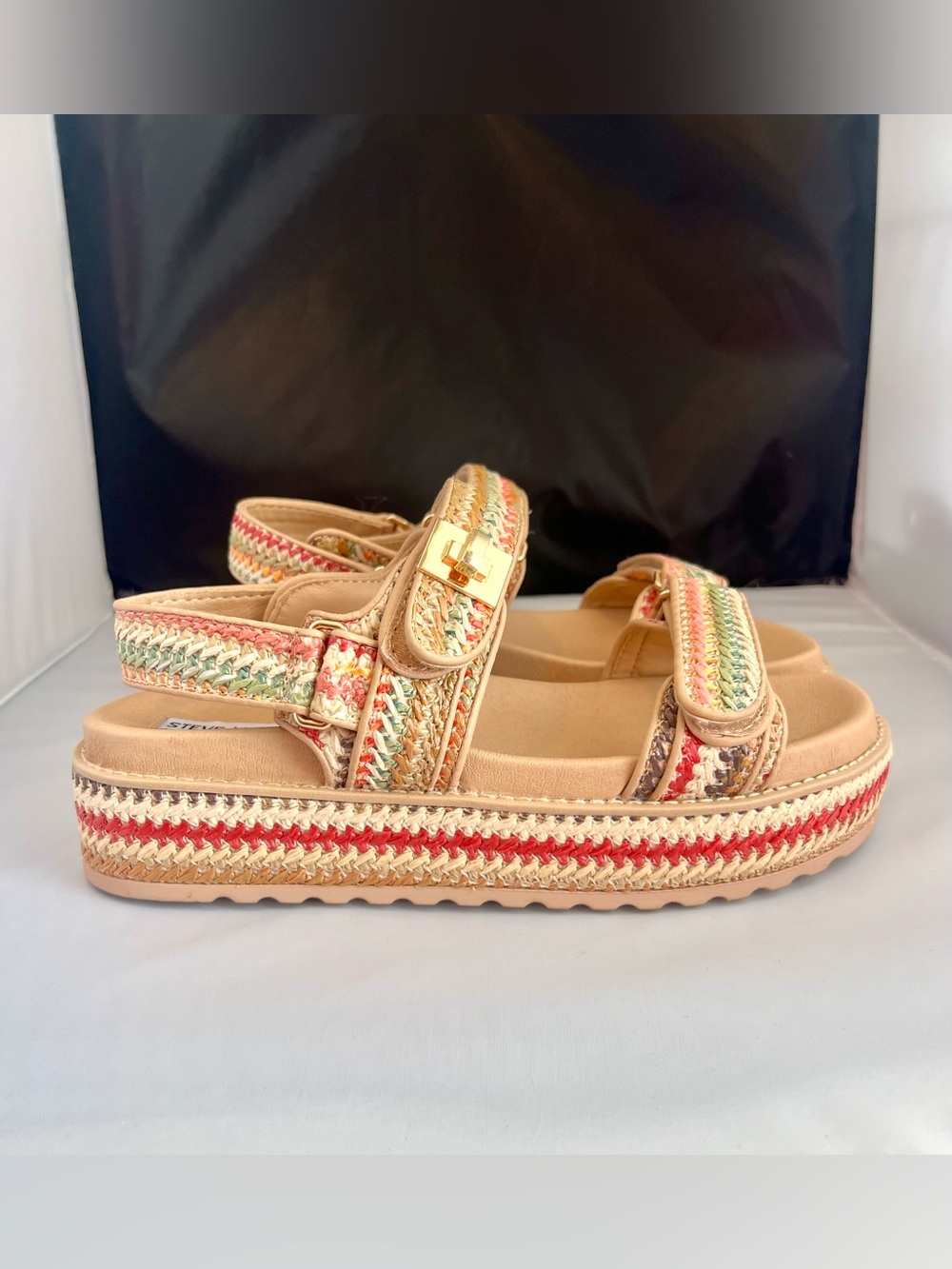 Steve Madden Bigmona Multi Raffia platform sandals 11 - Picture 6 of 12
